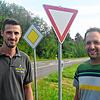 Simon Martin (links) betreibt das Hofcafé Martin, Benjamin Klotz vom Obsthof Klotz verpachtet ihm das Grundstück. Seit der Eröffnung vor ...