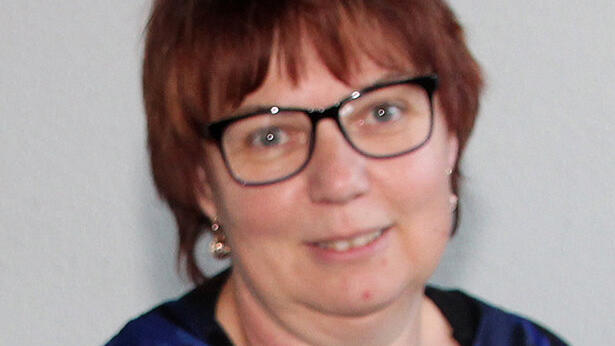 Petra Wölfe beim Interview in der SÜDKURIER-Redaktion Blumberg.