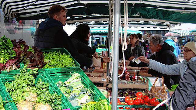 Der Wochenmarkt in Singen ist für die Bewohner der Stadt und aus den umliegenden Gemeinden bis in die Schweiz hinein ein beliebter ...