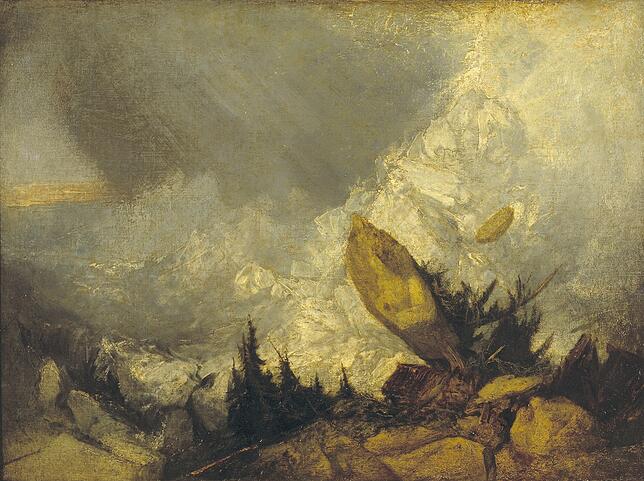 „Niedergang einer Lawine in Graubünden“ (ca. 1810) von William Turner – Öl auf Leinwand, 136 mal 166 Zentimeter.