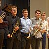 Erfolgreich beim Trompetenwettbewerb (von links): Hagen Rauscher, Lucas Kassner, Tobias Krieger, Johannes Schmid, Samuel Frenczel und ...