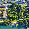 Der Herosé-Park, eine grüne Lunge von Petershausen, war dereinst der Privatpark der Familie Herosé. Links daneben die Siedlung ...