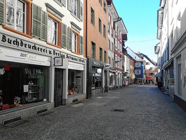 Auch in Bad Säckingen ist fast niemand auf den Straßen unterwegs. Alle Geschäfte sind geschlossen.