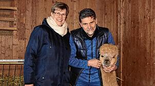 Barbara Schrenk kümmert sich gemeinsam mit ihren Mann Manfred Hoffmann um eine Horde Alpakas in Kuchelbach. Aus deren Fasern wird ...