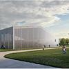 Ein Entwurf der Halle, in der die Landshut künftig in Friedrichshafen ausgestellt werden soll.