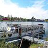 Die &bdquo;Löwe von Laufenburg&ldquo; an ihrem Liegeplatz am Andelsbach. Zu seinen ersten Ausflugsfahrten dieses Jahr wird das Schiff ...