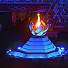 Die Olympische Flamme während der Abschlusszeremonie in Tokio.