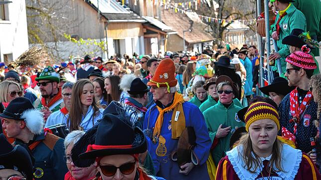 Fasnacht wird im nächsten Jahr im Zeichen des Mund-Nasen-Schutzes stattfinden: Szenen wie diese von den Narrentagen 2020 in Eigeltingen ...