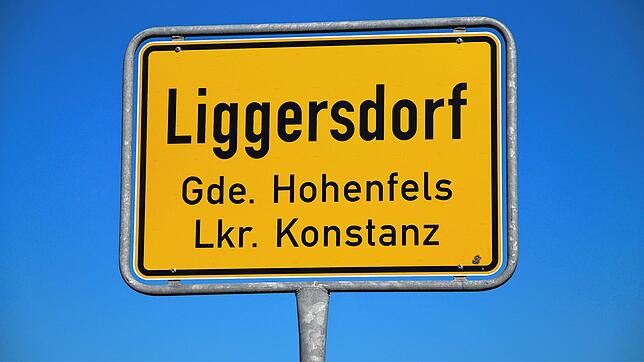 Das Ortsschild von Liggersdorf, wo ein Mann getötet worden ist.