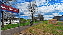 Fast fertig: Der neue Bahnsteig und Haltepunkt der Biberbahn in Göggingen. Bis zum Festgelände ist es nur ein kurzer Fußweg. Foto: ...