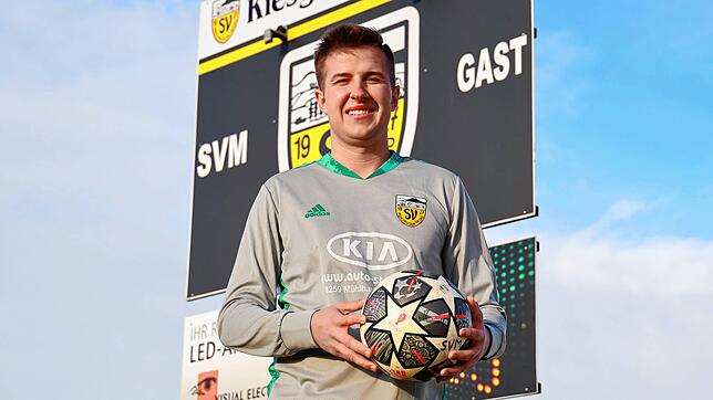 Julian Heizmann, Torwart des SV Mühlhausen.