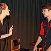 Varinia de Silva und Kai Eberhard spielen in der szenischen Lesung &bdquo;Schlag und Lichter&ldquo; eine Szene aus dem Stück ...