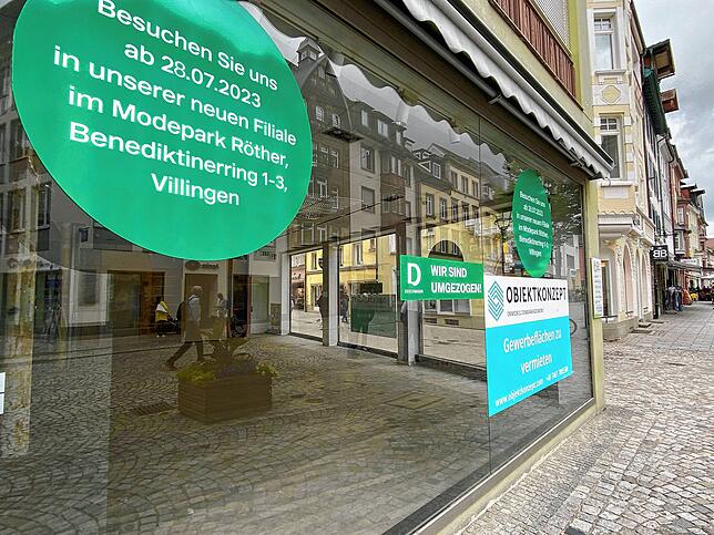 Größter Leerstand in der Villinger Innenstadt ist die ehemalige Deichmann-Filiale.
