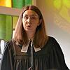 Pfarrerin Esther Toepper während ihrem ersten Gottesdienst in der Bräunlinger Auferstehungskirche. Bild: Rainer Bombardi