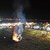 Mit einem Mahnfeuer demonstrieren die Landwirte am Freitag, 5. Januar, im Gewerbegebiet Horheim gegen die geplanten Sparpläne der ...
