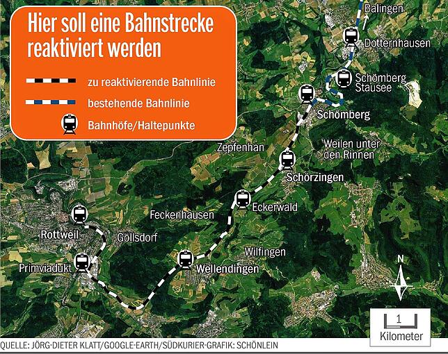 Bild 1: Die Reaktivierung der Bahnlinien zwischen Rottweil und Schömberg kommt nur mühsam voran
