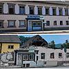 Der Gasthof &bdquo;Kreuz&ldquo; in Wehr-Brennet vor dem Abriss (oben) und nach dem illegalen Abbruch (unten).