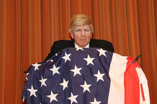 Auf Staatsbesuch: Donald Trump (Franz Isele) macht Station in Bad Säckingen.