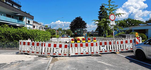 Ein Teilbereich der Lindauer Straße ist für den Verkehr gesperrt.