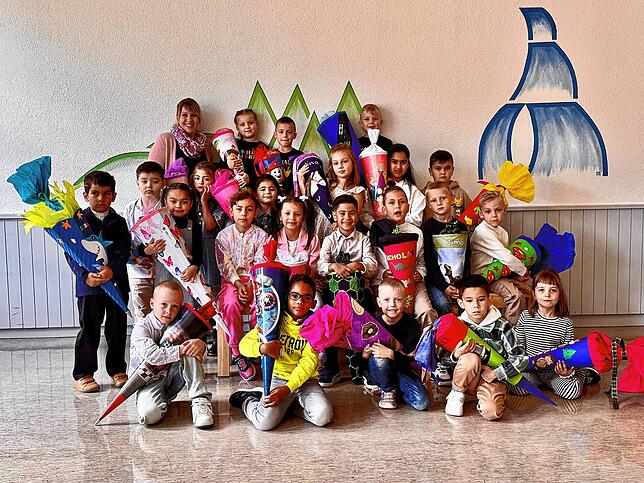 Die Klasse 1a der Grundschule Triberg mit Klassenlehrerin Carolin Fässler.