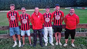 Die Trainer und Neuzugänge beim TuS Bonndorf (von links): Lars Kistler, Tobias Lauble (Torwarttrainer), Klaus Schaller (Betreuer), ...