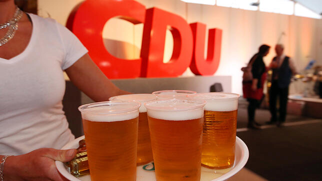 Die Bierbecher bei der CDU in Mecklenburg-Vorpommern.