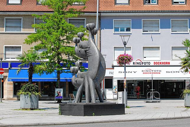 Die Skulptur am Friedrichsplatz.