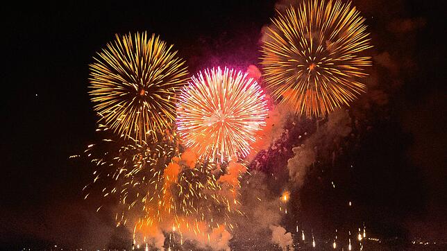 Seenachtfest Konstanz und Fantastical Kreuzlingen am 11.08.2018: Das gemeiname Finale beim Feuerwerk auf der Konstanzer und auf der ...