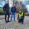 Andreas Hofacker (von links) von der Stadt, Stabstelle Digitalisierung, Valentin Grefenstein von der Firma Swarco und Said Baidoun ...