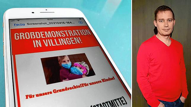 In Chatgruppen wird für die Demo am 9. Mai unter dem Motto &bdquo;Für unsere Grundrechte. Für unsere Kinder.&ldquo; geworben (Bild ...