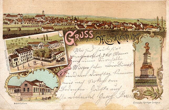 Diese alte Karte aus dem Archiv von Hermann Müller zeigt nicht das Hotel zum Löwen, sondern das Zur Sonne. Der Bahnhof präsentiert sich ...