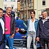 Die am Tatort: Michael Schrimpf, Christoph Bühler, Jessica Mader und Tobias Leger vom Kriminaldauerdienst.