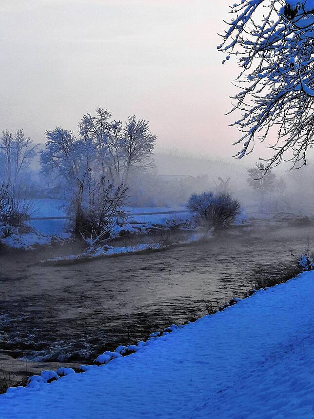 Winter an der Wutach in Horheim am 3. Dezember.