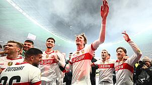 Die Stuttgarter Party begann mit dem Schlusspfiff.