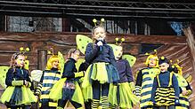 Der Auftritt der Biene Maja (Trachtenverein Bonndorf) beim Bühnenspiel.