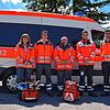 Die Helfer vor Ort des DRK Wutöschingen (von links): Andrea Trippel, Tizian Deck, Gerhard Scheugenpflug, Samuel Wardin und Andreas Brunner.