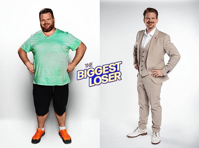 Benjamin Kautz – links und rechts. Sein Startgewicht bei der Show lag bei stolzen 145,9 Kilogramm. Stolze 77,3 Kilo brachte Kautz am ...