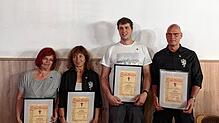 Geehrt wurden beim TuS Bonndorf (von links): Heidi Dietsche, Gaby Weishaar, Simeon Maier und Olaf Thor. Bild: Norbert Kriegl