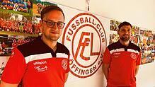 Der neue Coach des FC Löffingen mit dem Vereinsvorsitzenden: Fabian Niederprüm (links) und Benjamin Gaudig.