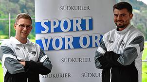 Vertrauen in die eigenen Stärken: Die Sportchefs Frederik Happle vom SV Untermettingen und Manuel Boll (rechts) vom SV Krenkingen ziehen ...