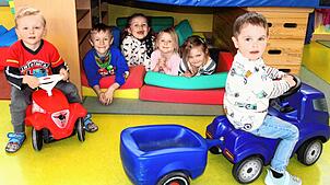 Auf die Plätze, fertig, los: Der Bräunlinger Kindergarten macht den Kleinen viel Spaß, das sieht man auch bei (von links) Lukas, Matteo, ...