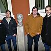 Die Motorsportfreunde Manuel Roth (von links), Rafael Wesle, Christian Kech und Andreas Fricker werben im Rathaus für das fünfte ...
