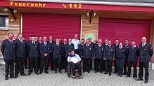Insgesamt 31 Ehrungen gab es bei der Freiwillige Feuerwehr Meßkirch, hier mit Bürgermeister Arne Zwick (Mitte, hinten), darunter 19 ...