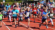 Viel Spaß hatten die 55 jünsten Sportlerinnen und Sportler, die für den Kinderlauf angemeldet waren.