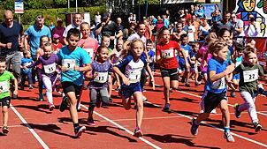 Viel Spaß hatten die 55 jünsten Sportlerinnen und Sportler, die für den Kinderlauf angemeldet waren.