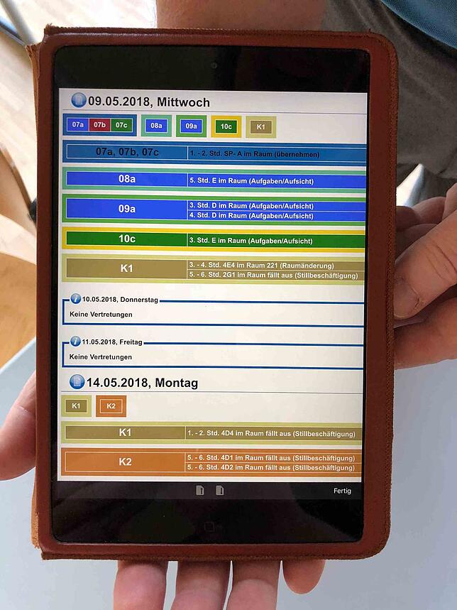 Per App erfahren die Schüler am Staufer-Gymnasium, wie ihr Stundenplan aussieht.