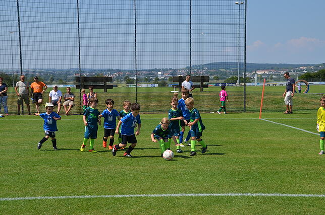 Früh übt sich – auch Fußballspieler von morgen -, hier beim Bambini-Turnier die Nachwuchsmannschaften aus Wolfach und Möhringen auf dem ...