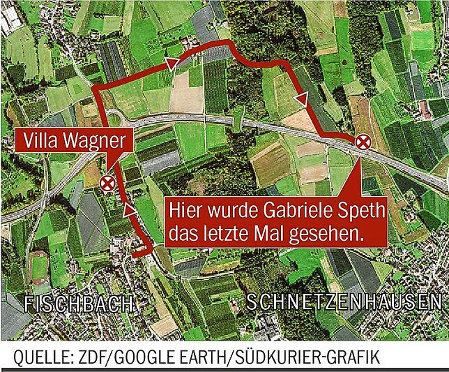 Die Polizei hat Gabriele Speths vermutlich letzten Spaziergang rekonstruiert.