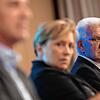 Die Zustimmung der Bürger zum Corona-Management der Landesregierung bricht ein. Von links: Sozialminister Manfred Lucha (Grüne), ...