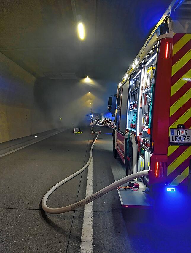 Die Feuerwehr Lochau war in wenigen Minuten im Tunnel.